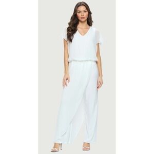 NWT Anthropologie Last Tango L Asymmetrical Drape Pant White 125038